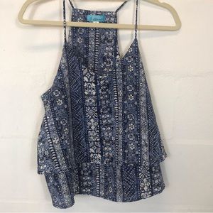 Buttons Racerback Spaghetti Strap Shirt